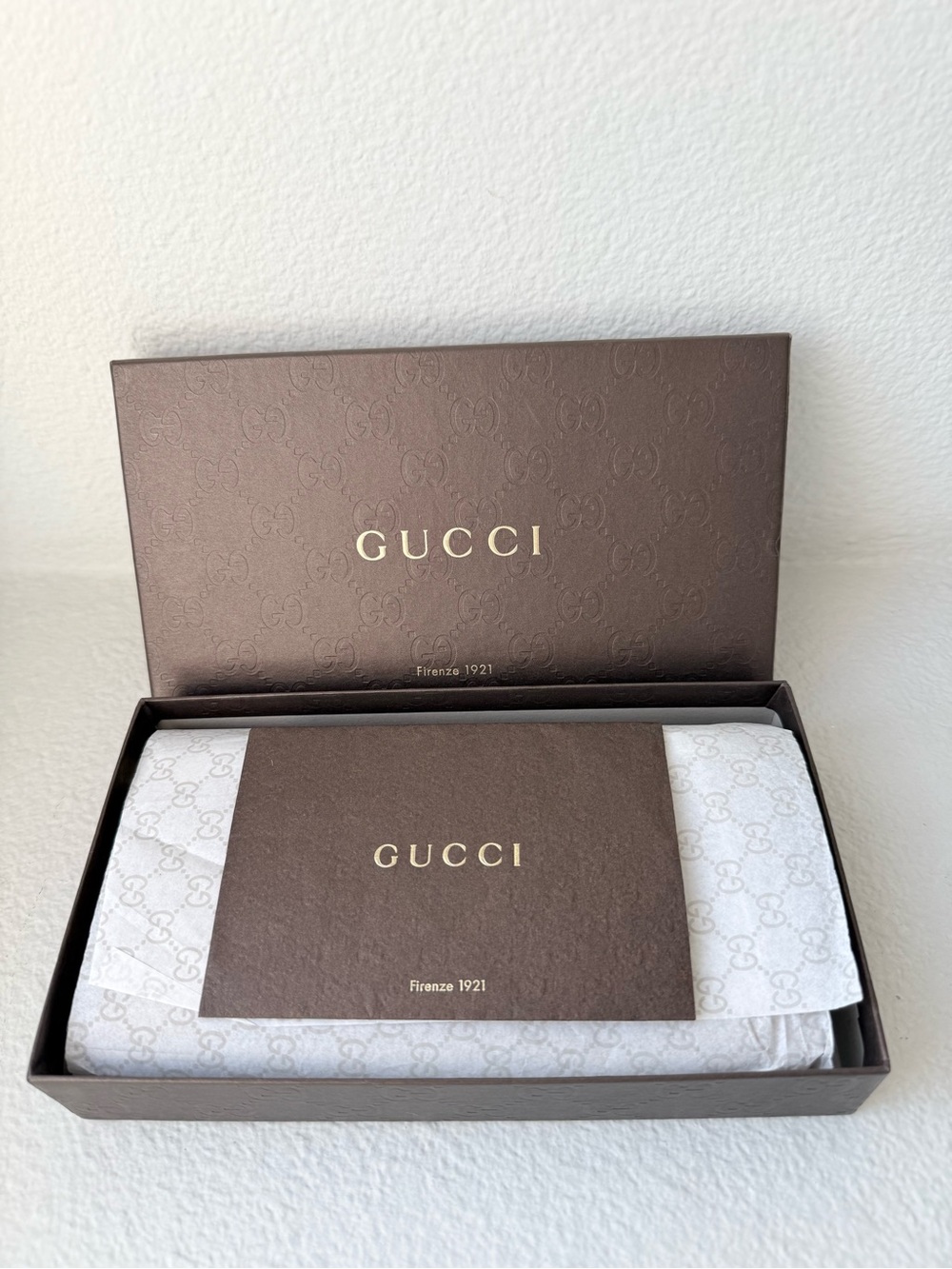 Gucci Brown Gift Box with Gold Logo